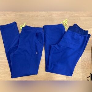 TWO Figs scrub Pants Bottoms Livingston & Yola Skinny Medium And Tall Royal Blue